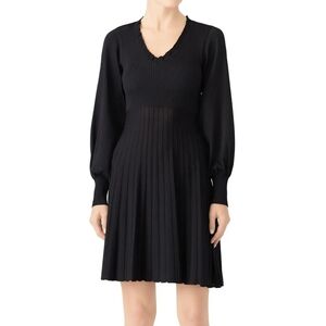 Parker Black Hudson Knit Fit and Flare Dress